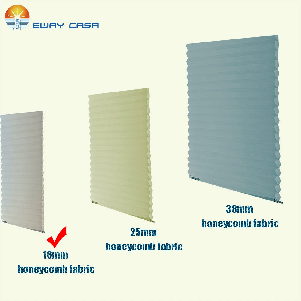 Solar Powered Motorized Honeycomb Shades for Inward-Opening Windows 16mm cellular fabric