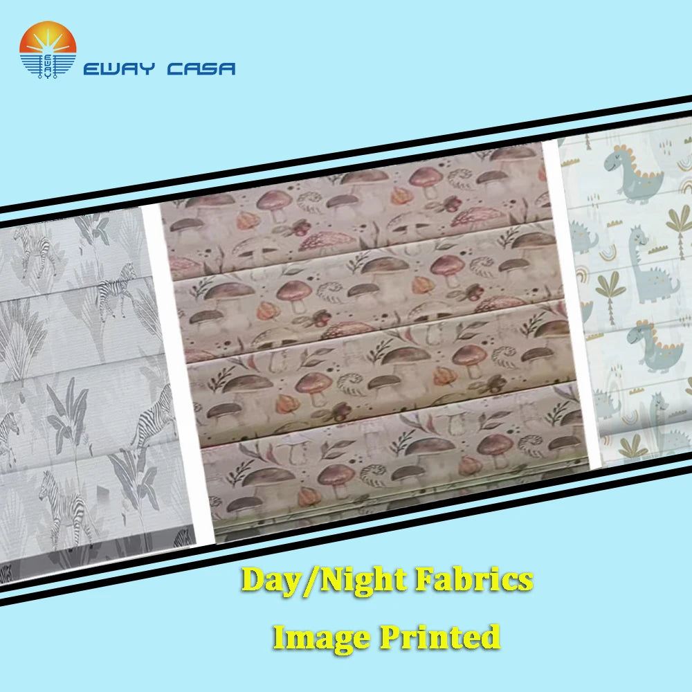 Image print day night roman shades multiple options