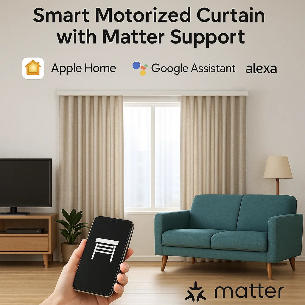 smart electric telescopic curtain track mini matter support