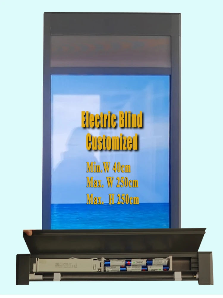 EWAY CASA Electric Blackout Recessed Cellular Blinds for Inward Window No Punch No Drill Honeycomb Blinds Sunshade HCB_CC_MO16mm
