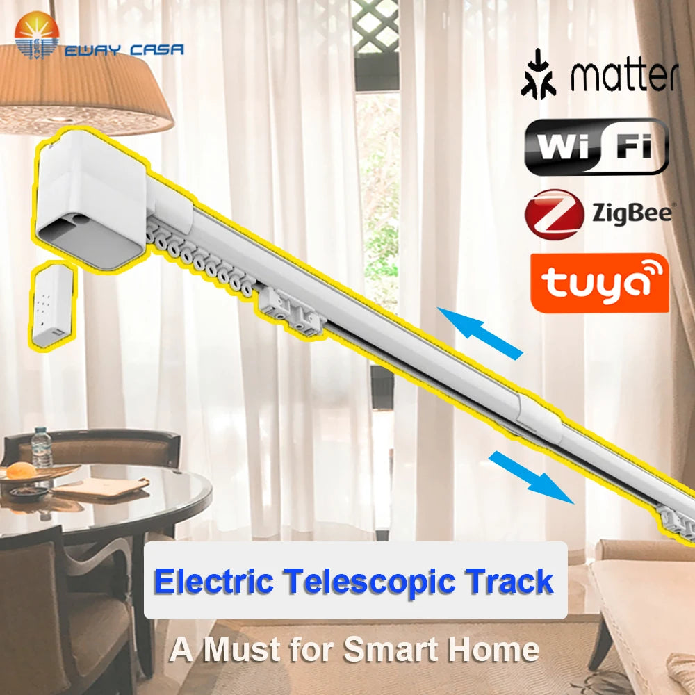 smart electric telescopic curtain track mini background