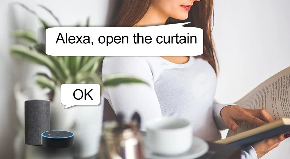 smart electric telescopic curtain track mini alexa