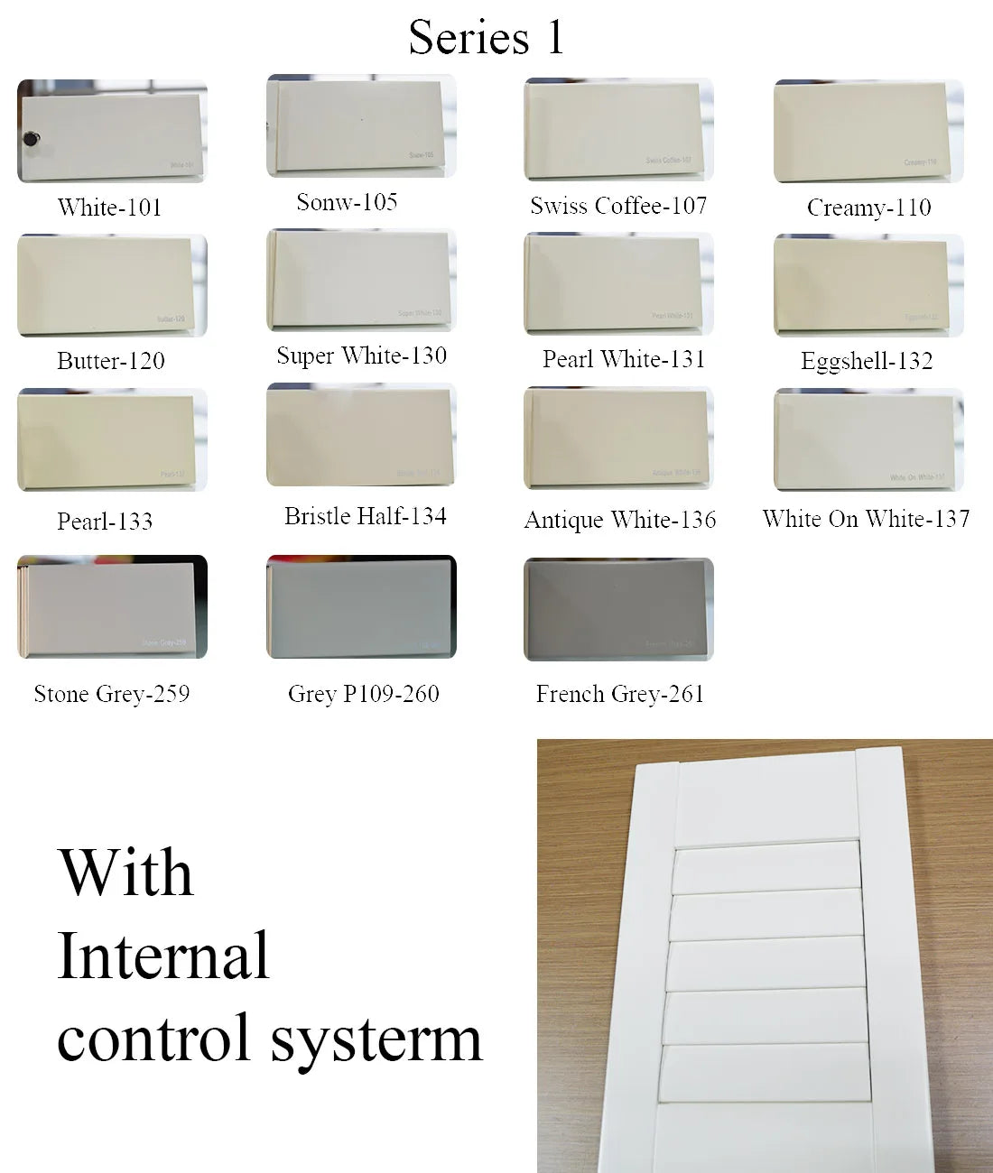 Custom Basswood Plantation Shutters Series 1 Internal Control