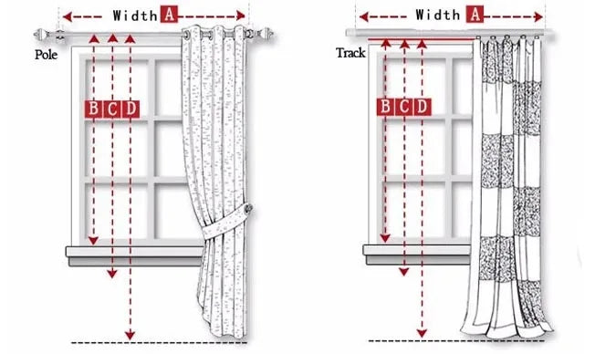 High Quality Home Decor Soft White Voile Sheer Curtains Measurement methods