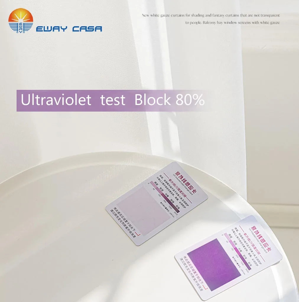 High Quality Home Decor Soft White Voile Sheer Curtains ultraviolet test block 80%