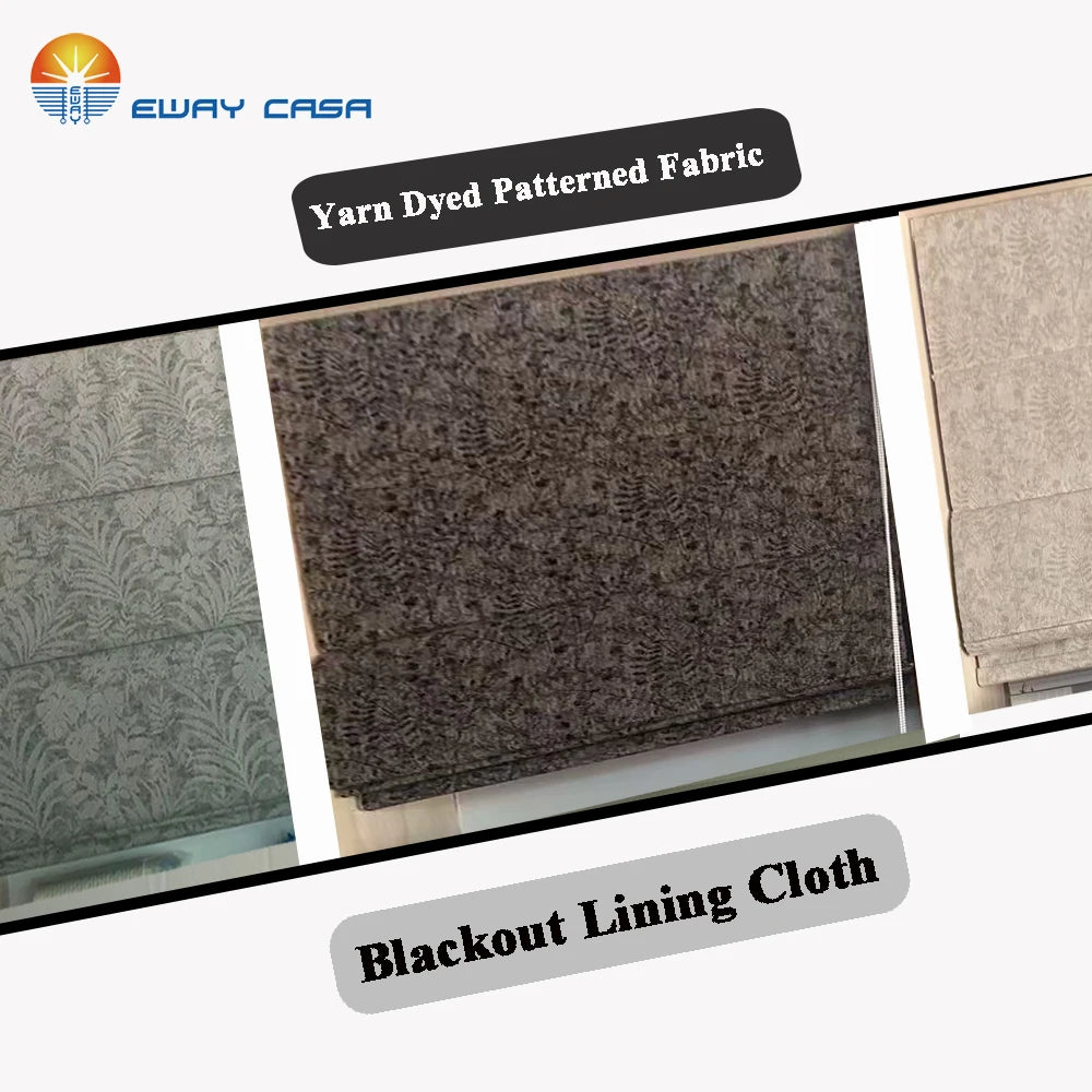 Yarn Dyed Fabric Roman Blind Front Side