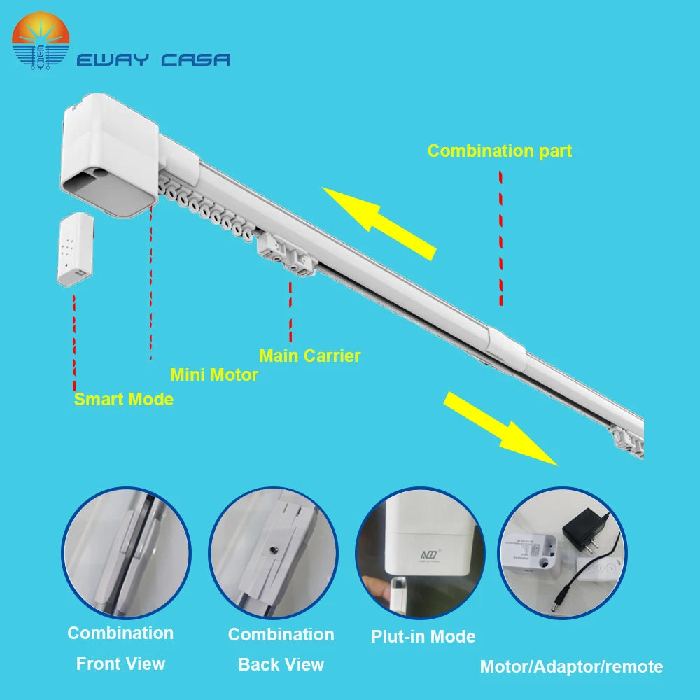 smart electric telescopic curtain track mini details