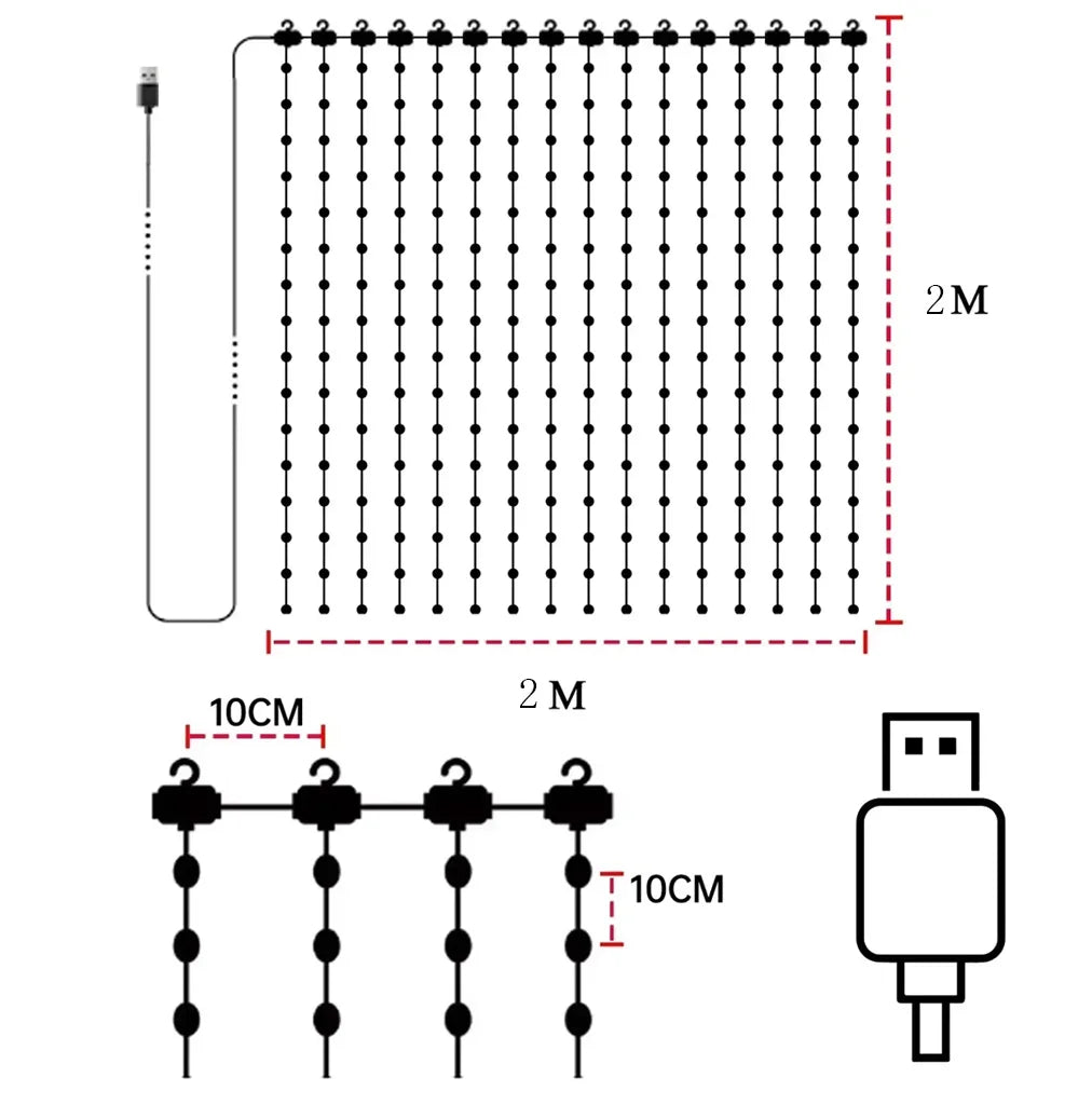 Smart_LED_Curtain_DIY_Light_Multiple_ measurement