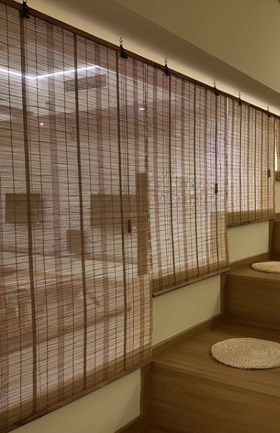 bamboo shade with no valance roller style