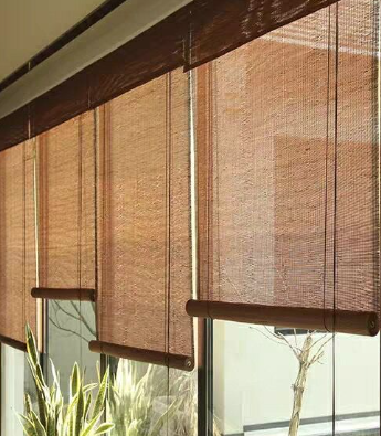 bamboo shade with valance roller style