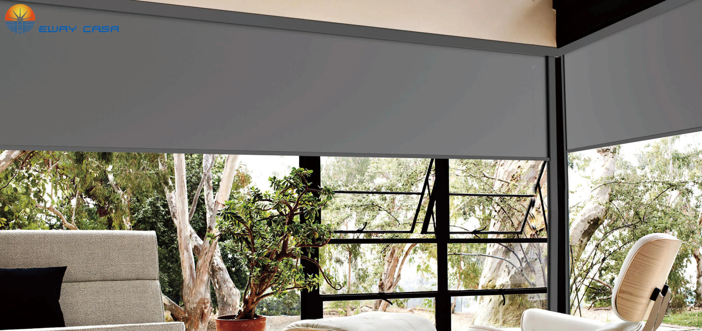 hand push zip track roller blind scene