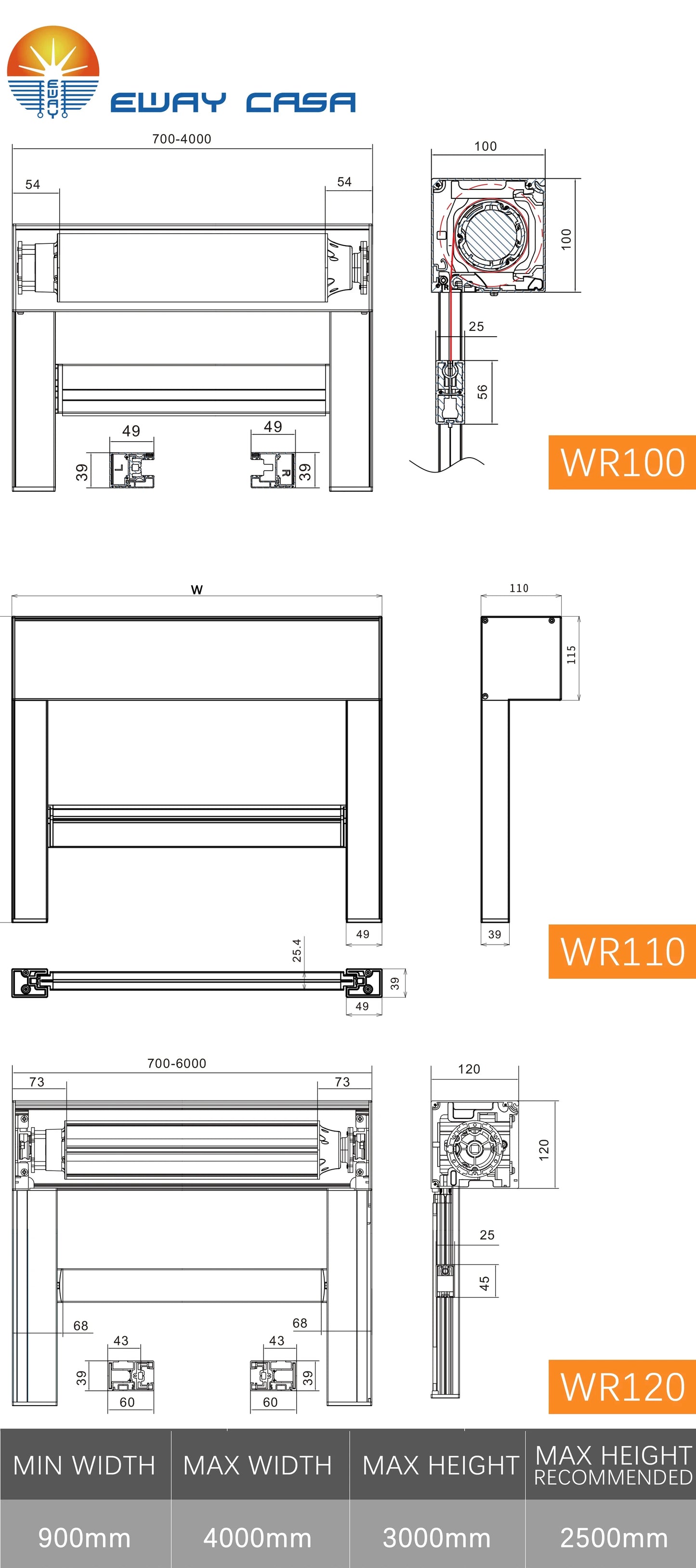 hand push zip track roller blind structures