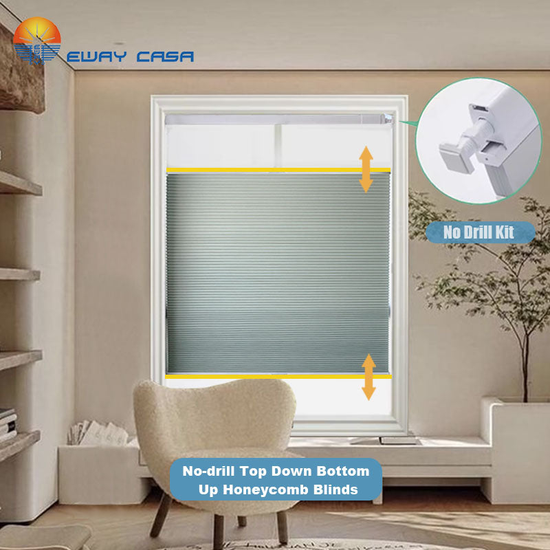 honeycomb blind no drilling bottom up top down maintop down bottom up Cordless Cellular Shades Main