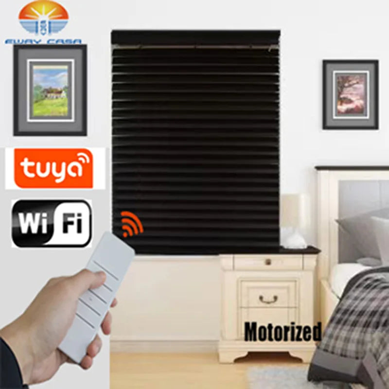 motorized wooden blind tuya blind