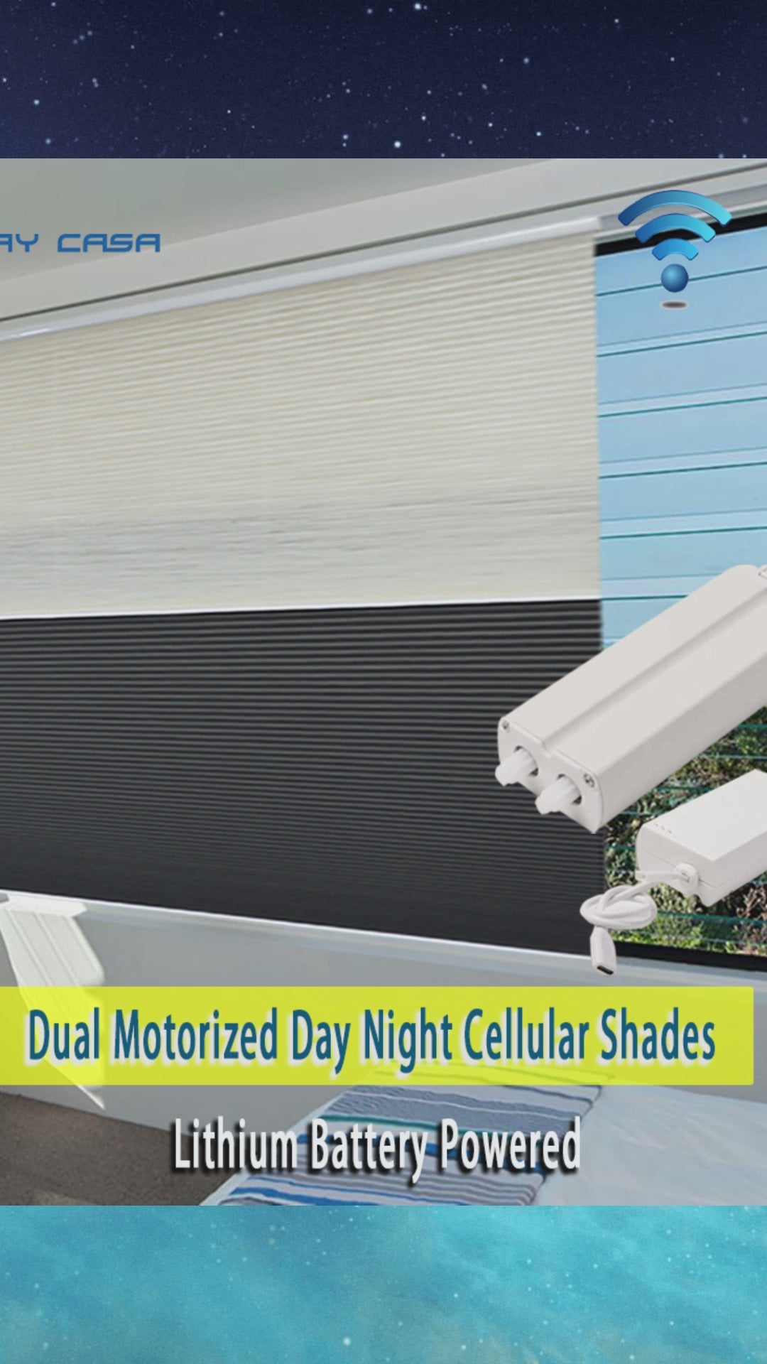 presentation video dual motorized day night cellular shade
