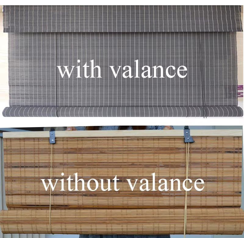 double layer bamboo shade valance option