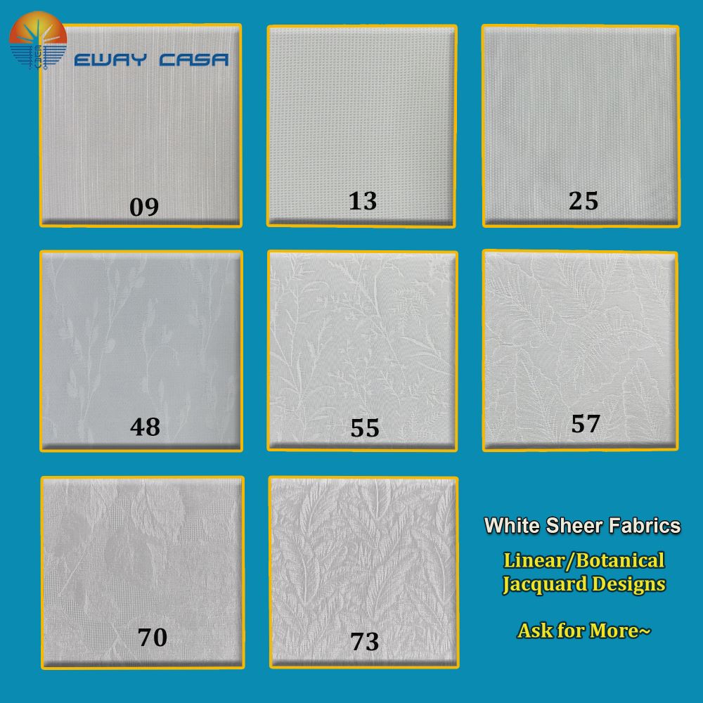 Custom Door Glass Privacy Shades with Decorative Jacquard Fabric Designs