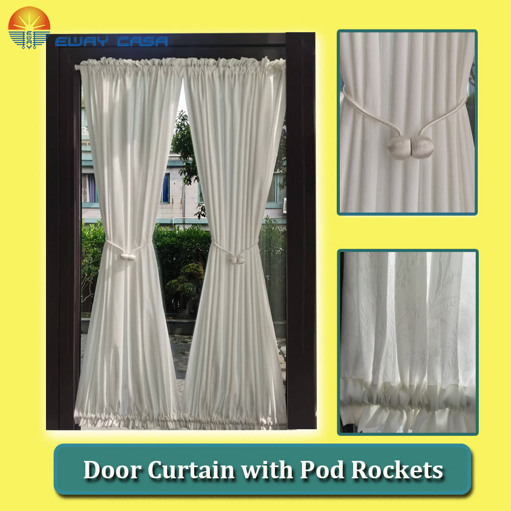 Custom Door Glass Privacy Shades with Decorative Jacquard Fabric in Details