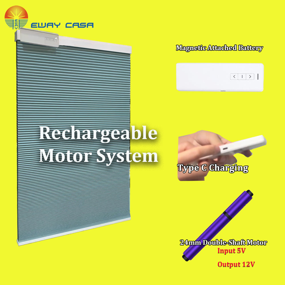 Motorized Blackout Cellular Shades Honeycomb Blinds Cordless Rechargeable Cellular Blind MHCB-CC-SS25mm