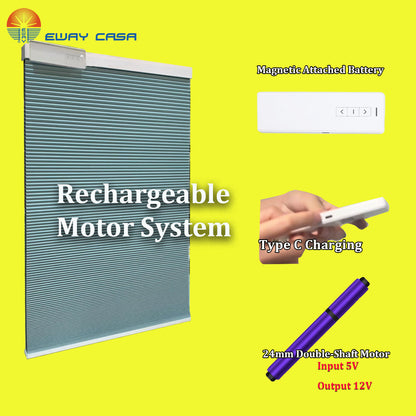 Motorized Blackout Cellular Shades Honeycomb Blinds Cordless Rechargeable Cellular Blind MHCB-CC-SS25mm