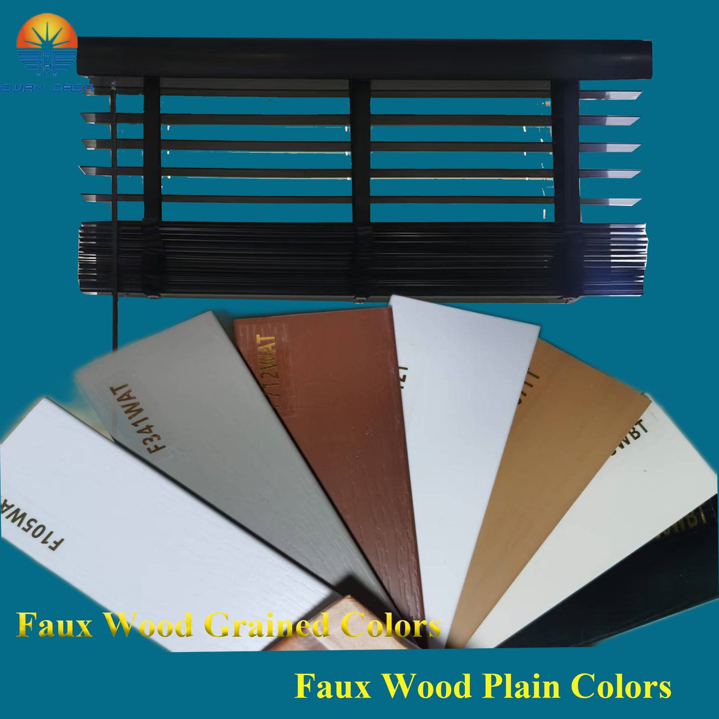 faux wooden blind Cordless control multiple colors