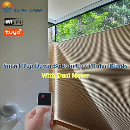 Dual Motor Smart Honeycomb Shades | Day & Night Light Control Main Pic.