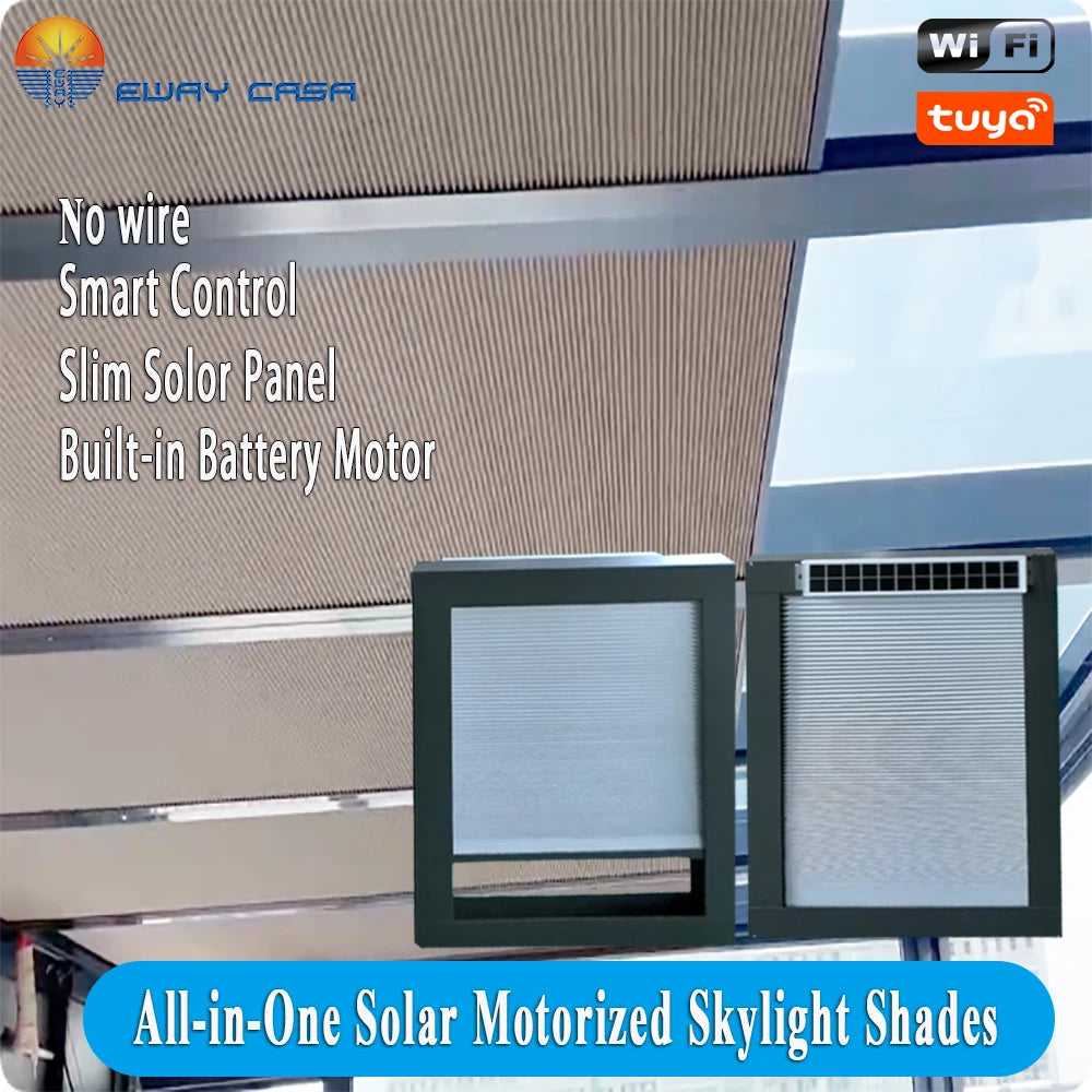 All-in-One Solar Motorized Skylight Shades Propaganda Image