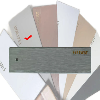 faux wooden blind Cordless control wooden grained grey color