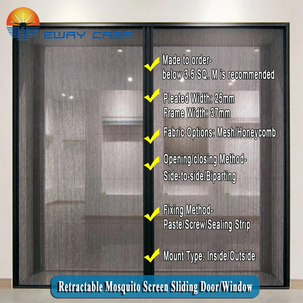 Custom Retractable Fly Screen for Sliding Doors Windows Features