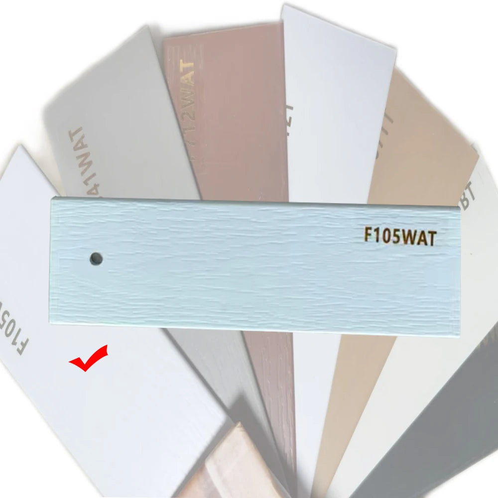 faux wooden blind Cordless control wooden grained white color