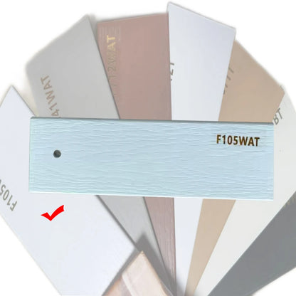 faux wooden blind Cordless control wooden grained white color