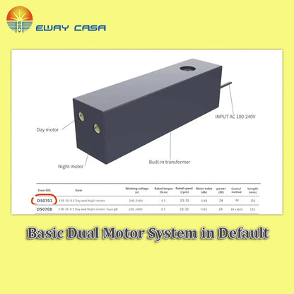 Dual Motor Smart Honeycomb Shades | Day & Night Light Control Basic Wired Motor
