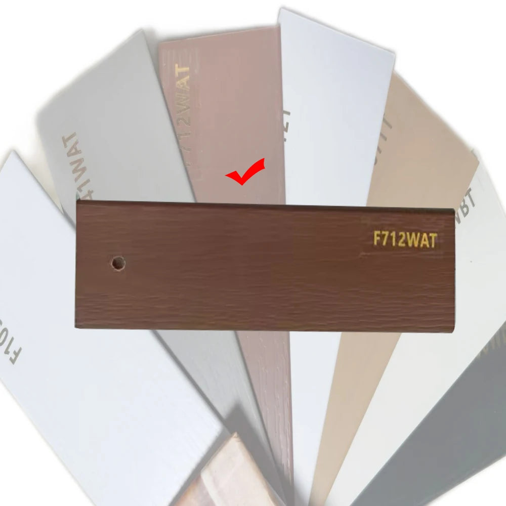 faux wooden blind Cordless control wooden grained brown color