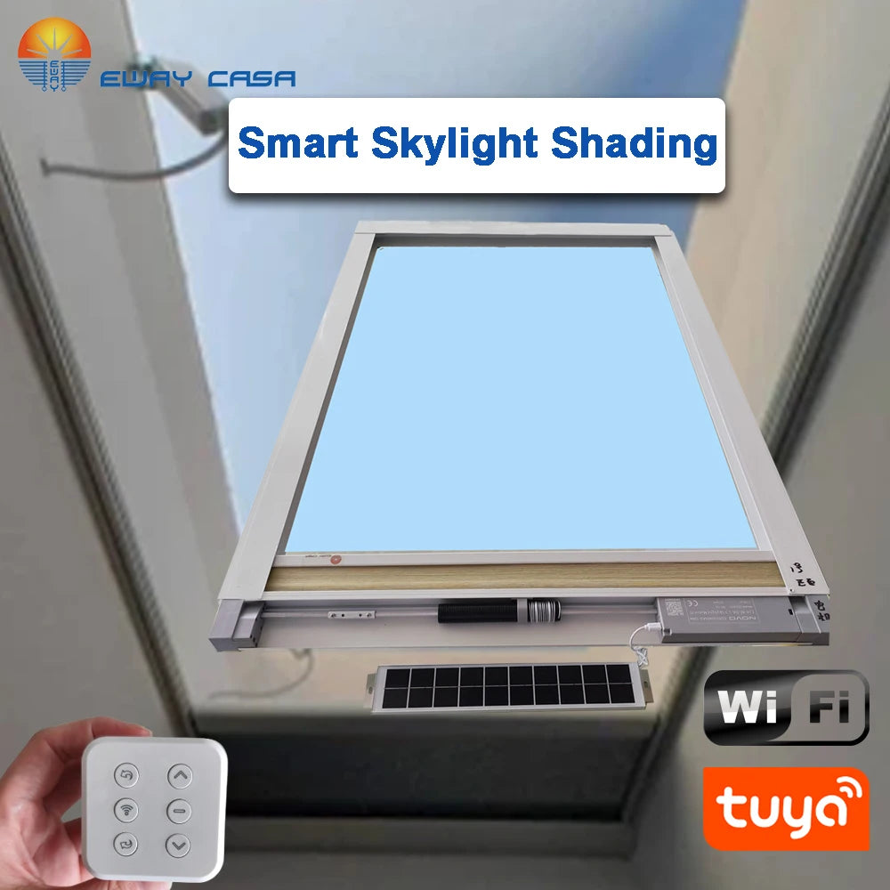 All-in-One Solar Motorized Skylight Shades Real Object Presentation