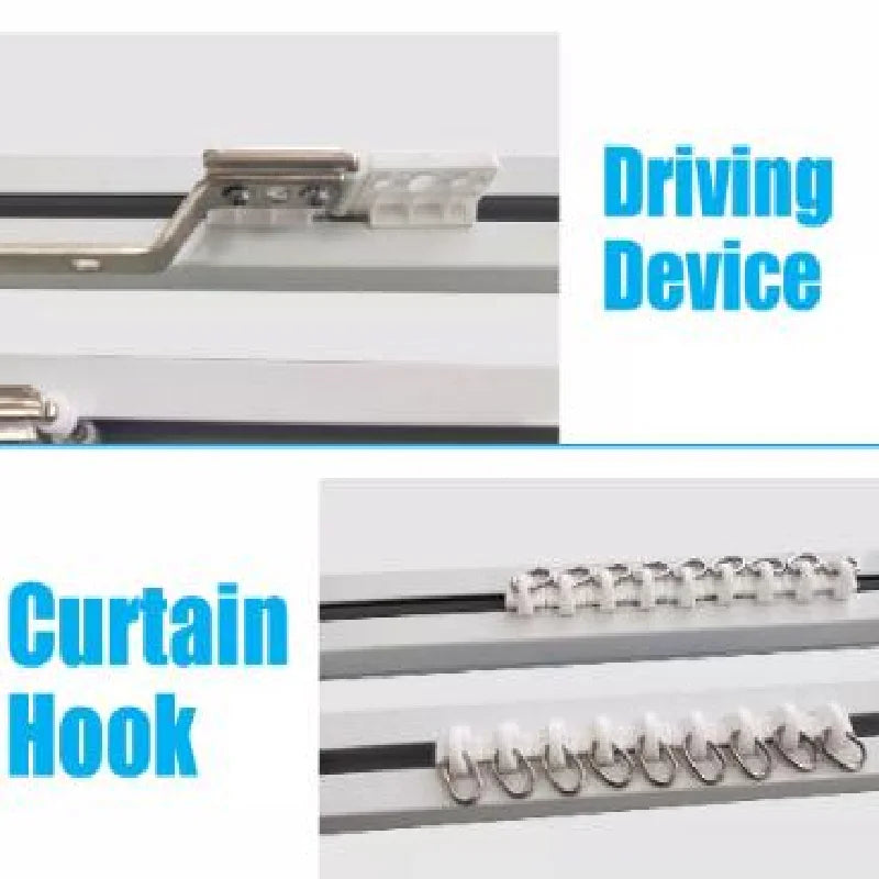 Electric curtain track in details