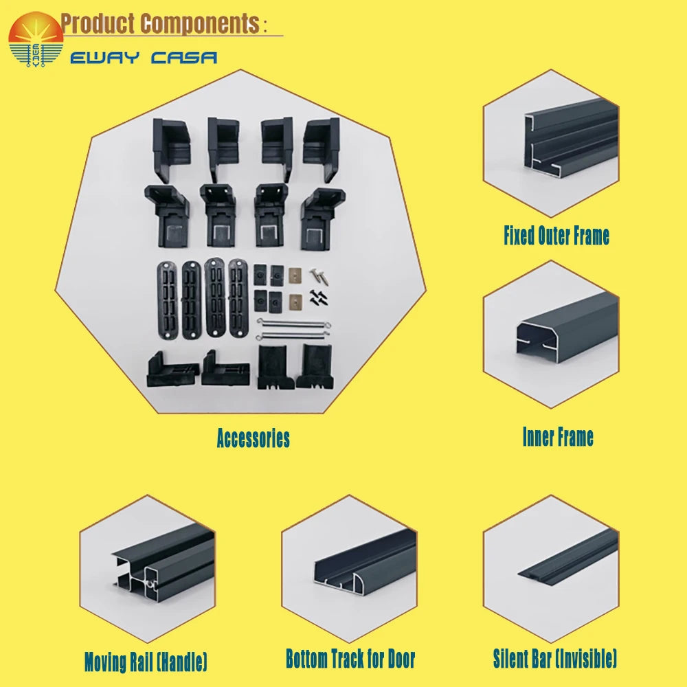 Custom Retractable Fly Screen for Sliding Doors Components