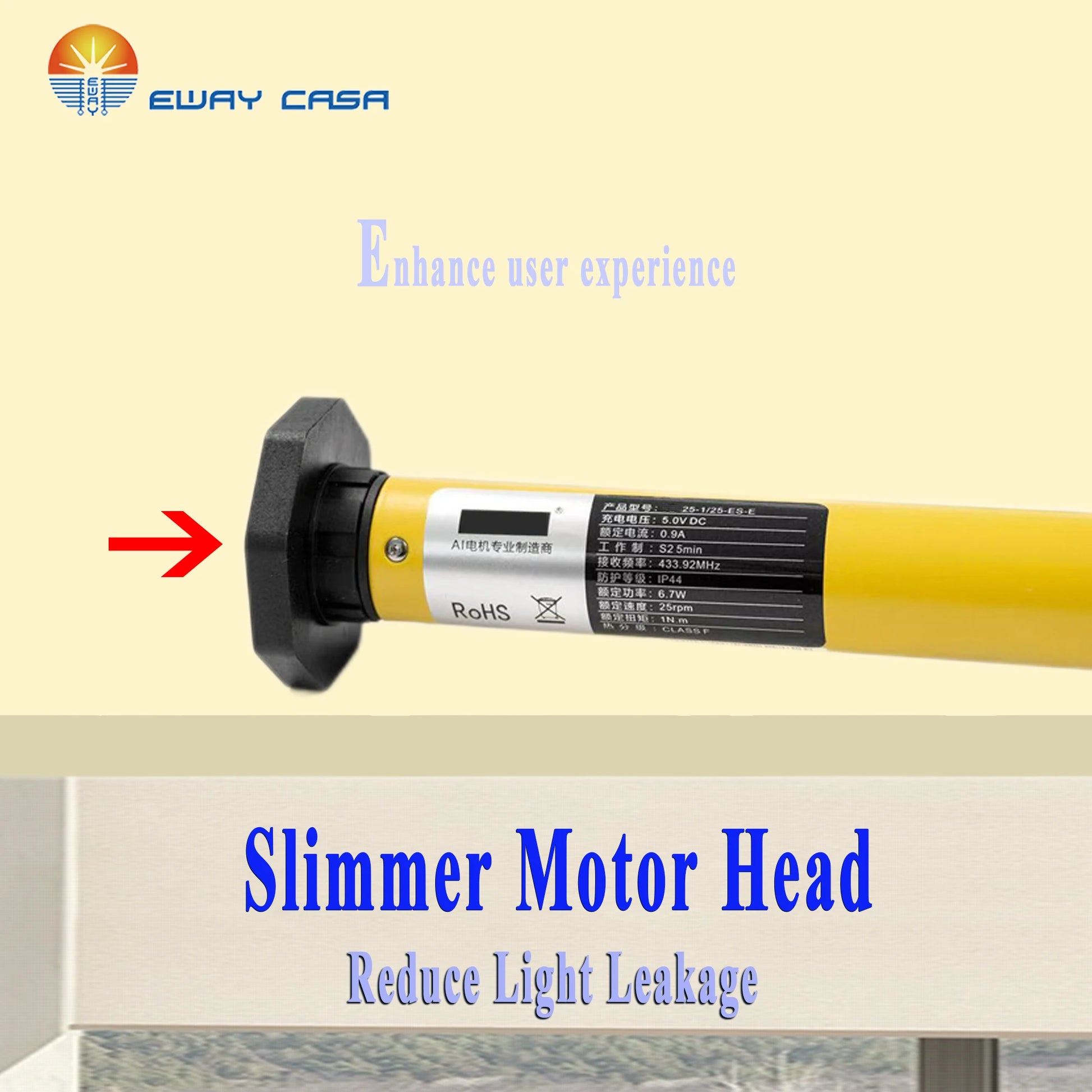 Matter Thread Rechargeable Blind Motors for Smart Home Slim Head