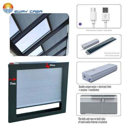 All-in-One Solar Motorized Skylight Shades Details