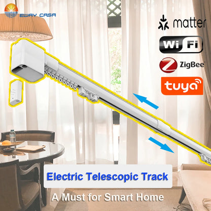 smart electric telescopic curtain track mini background