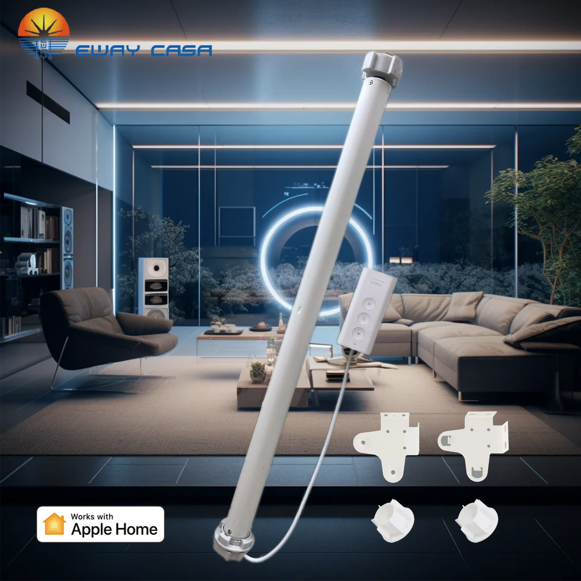 Automatic Double Roller Blinds Motor and Brackets