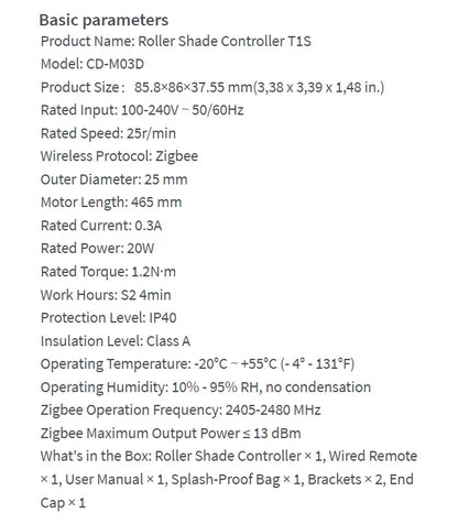Aqara blind motor parameter