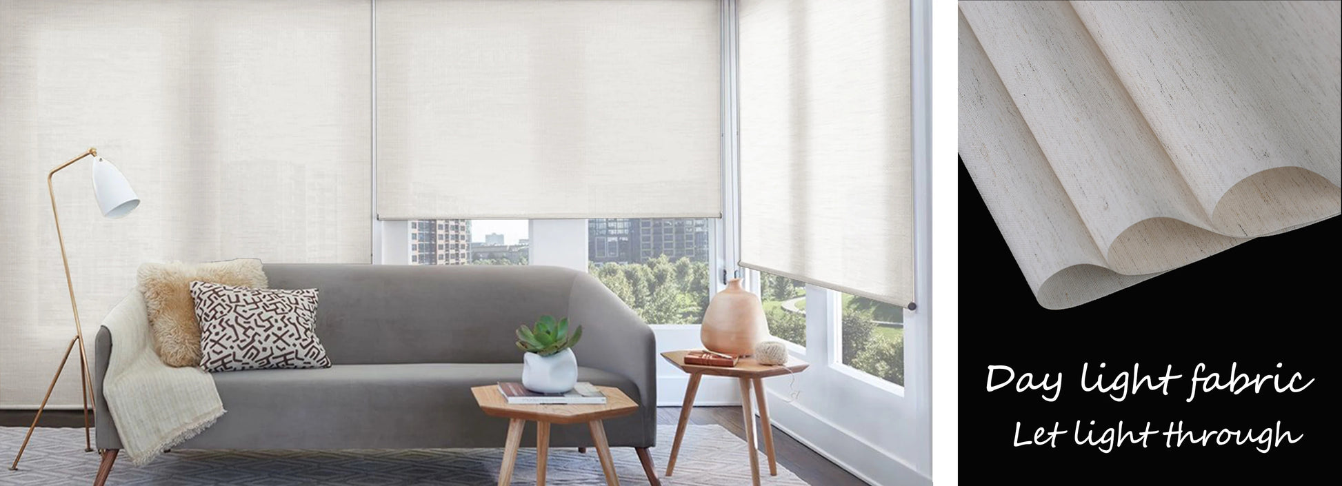 Automatic Blackout Roller Blinds Day Light Fabric