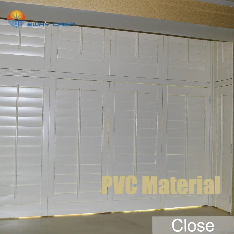 Custom Waterproof PVC Plantation Shutters Close