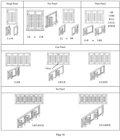 Custom Basswood Plantation Shutters Panel Configurations 
