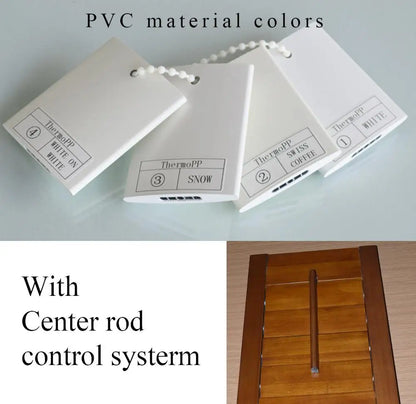 Custom Waterproof PVC Plantation Shutters Center Rod