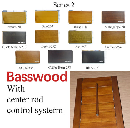 plantation shutters sliding folded door stain wood center rod