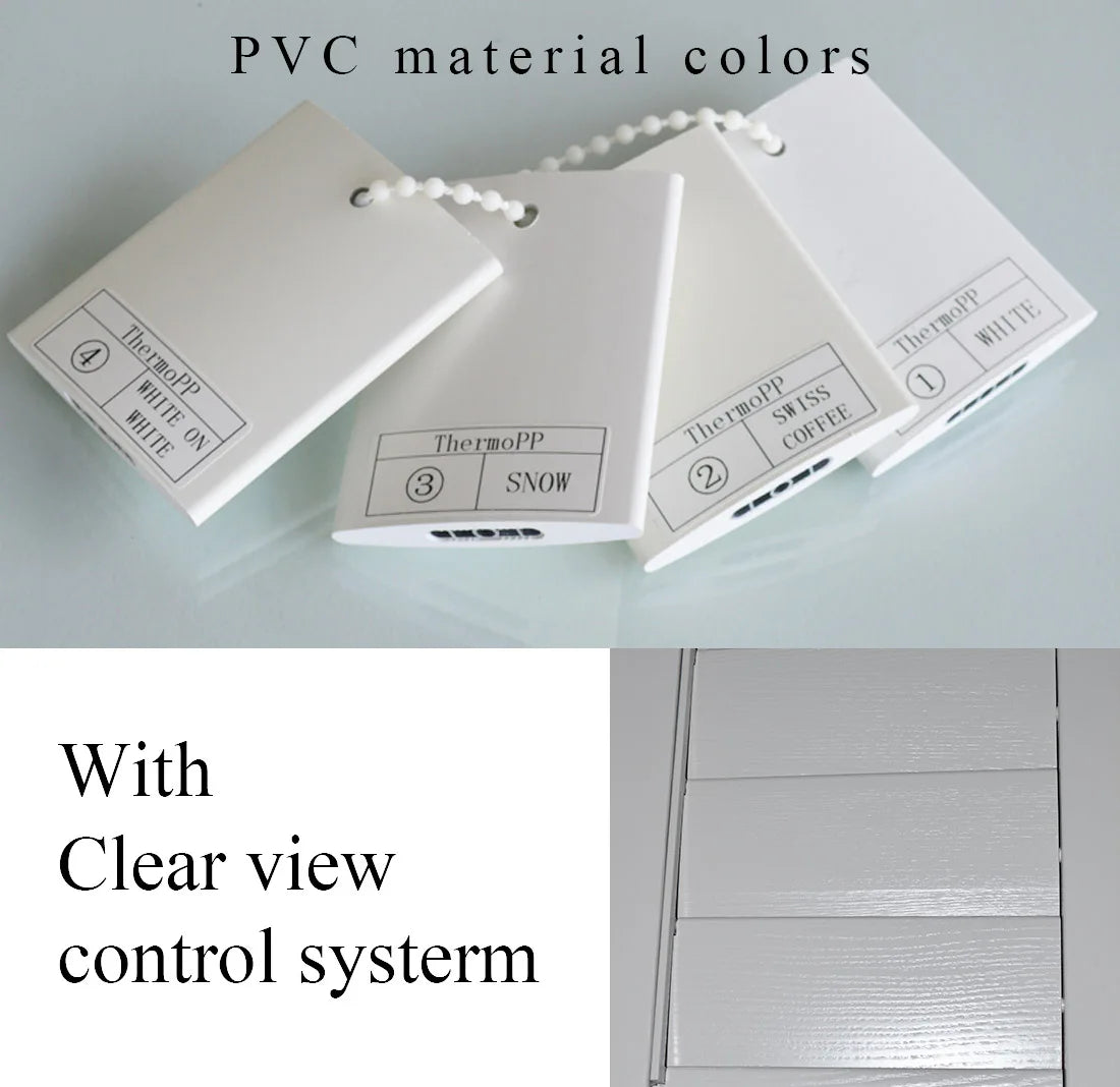 Custom Waterproof PVC Plantation Shutters Clearview