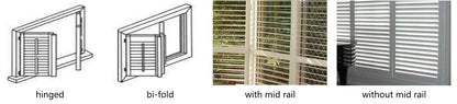 Custom Basswood Plantation Shutters Panel Configuration and Mid Rails
