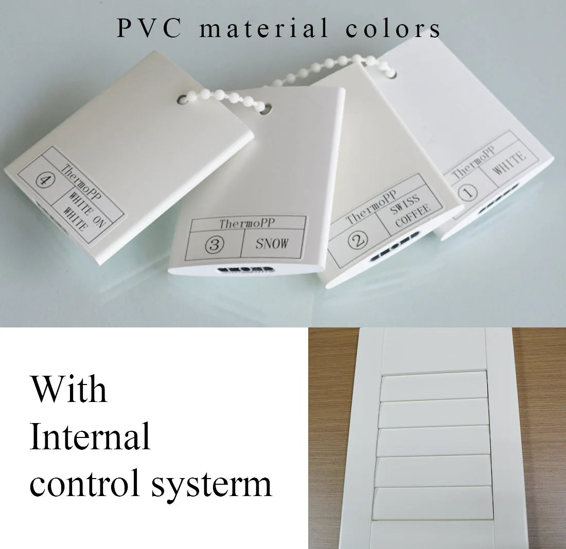 Custom Waterproof PVC Plantation Shutters Internal Control