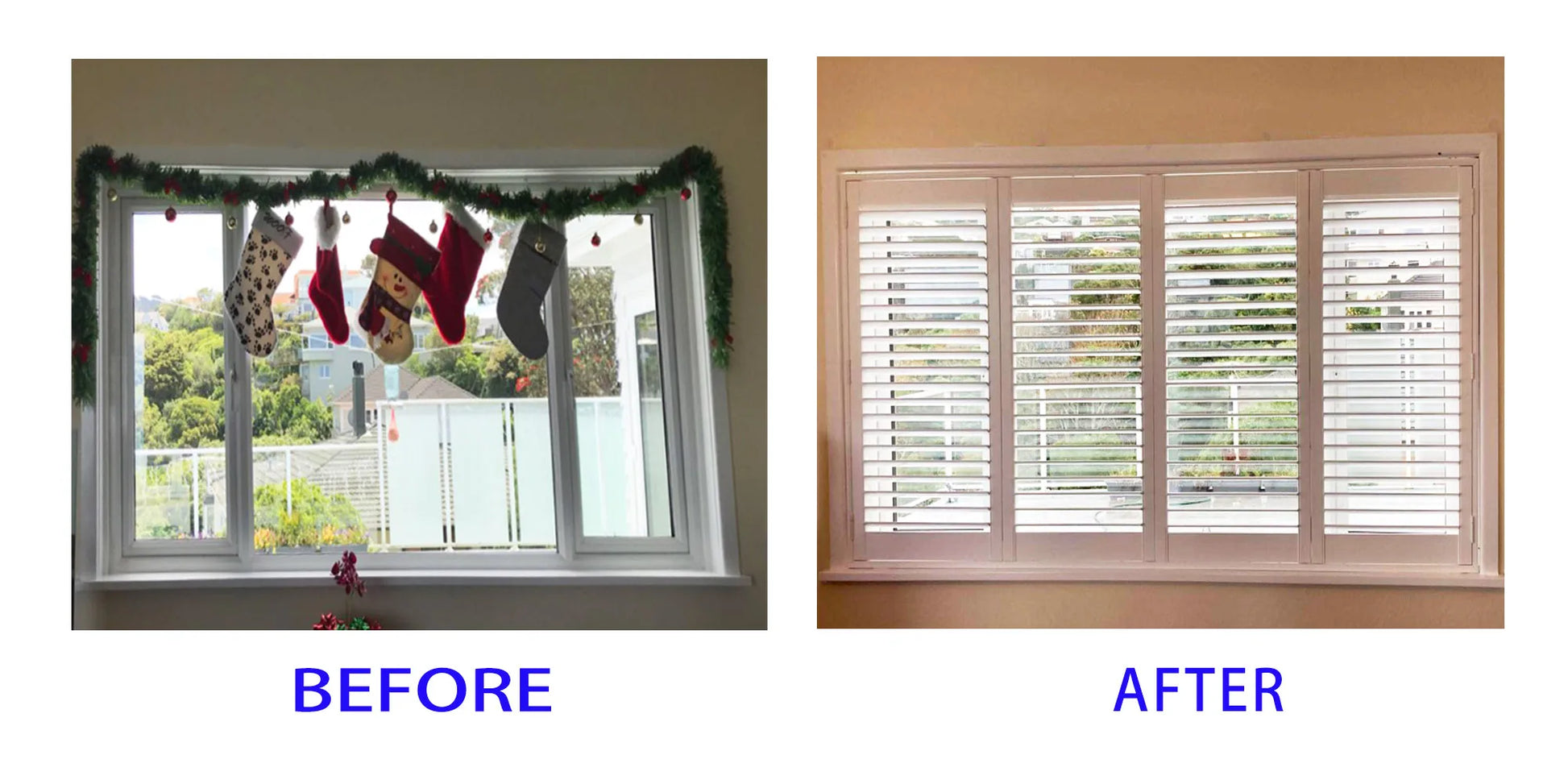 Custom Basswood Plantation Shutters BF AF